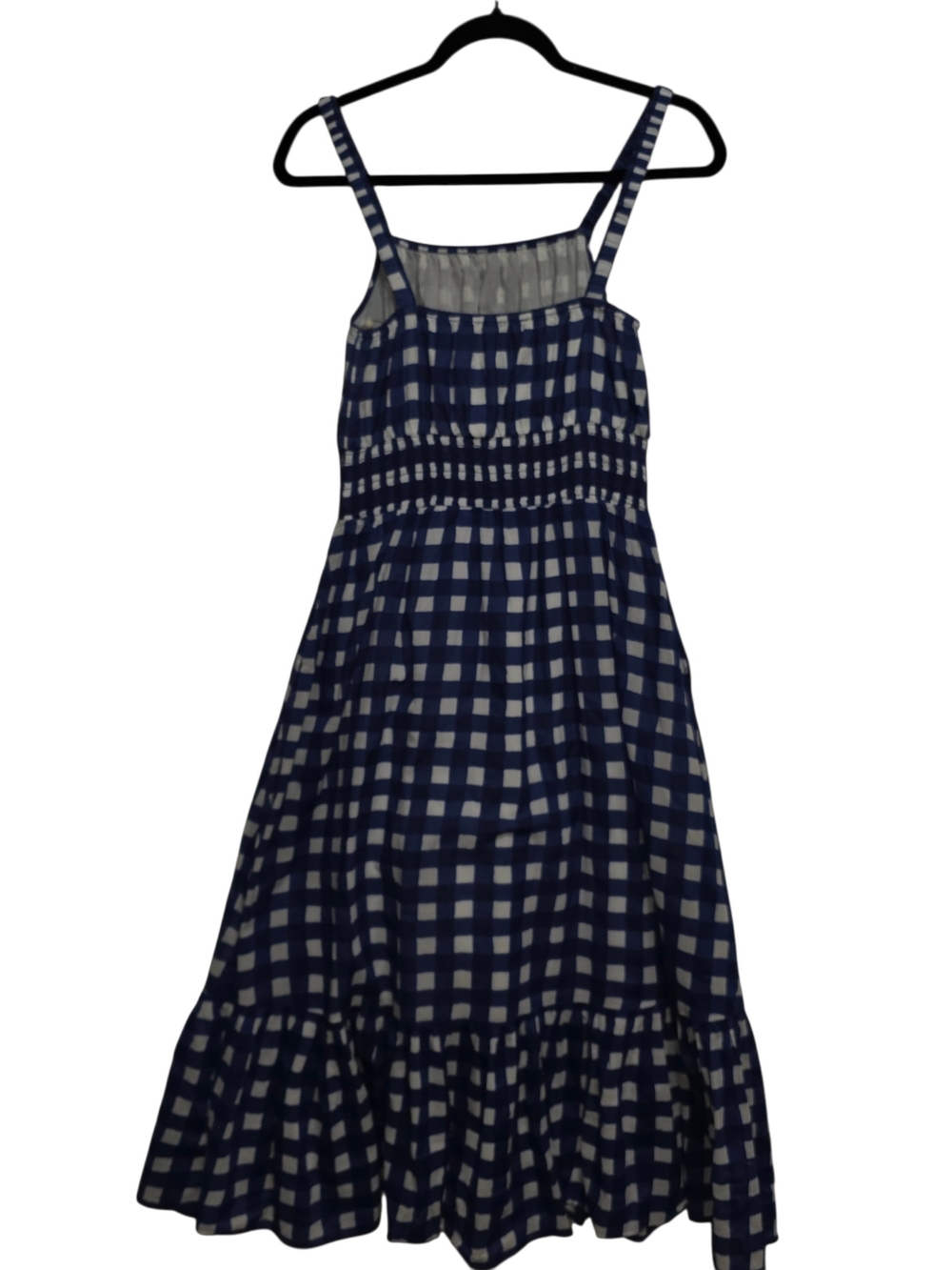 Cleobella Patrice Midi Dress Small Blue White Gingham Organic Cotton Pockets - Picture 3 of 12
